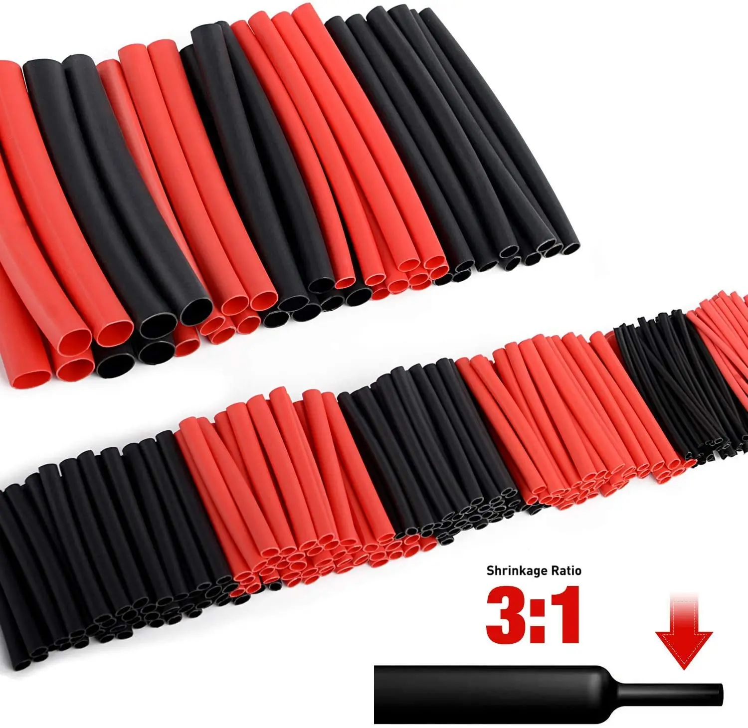 270 pcs 3:1 dupla parede adesivo Heat Shrink Tubing kit, 6 tamanhos (Dia):1/16 ",3/32",1/8 ",3/16",1/4 "melhor cabo manga tubo variedade