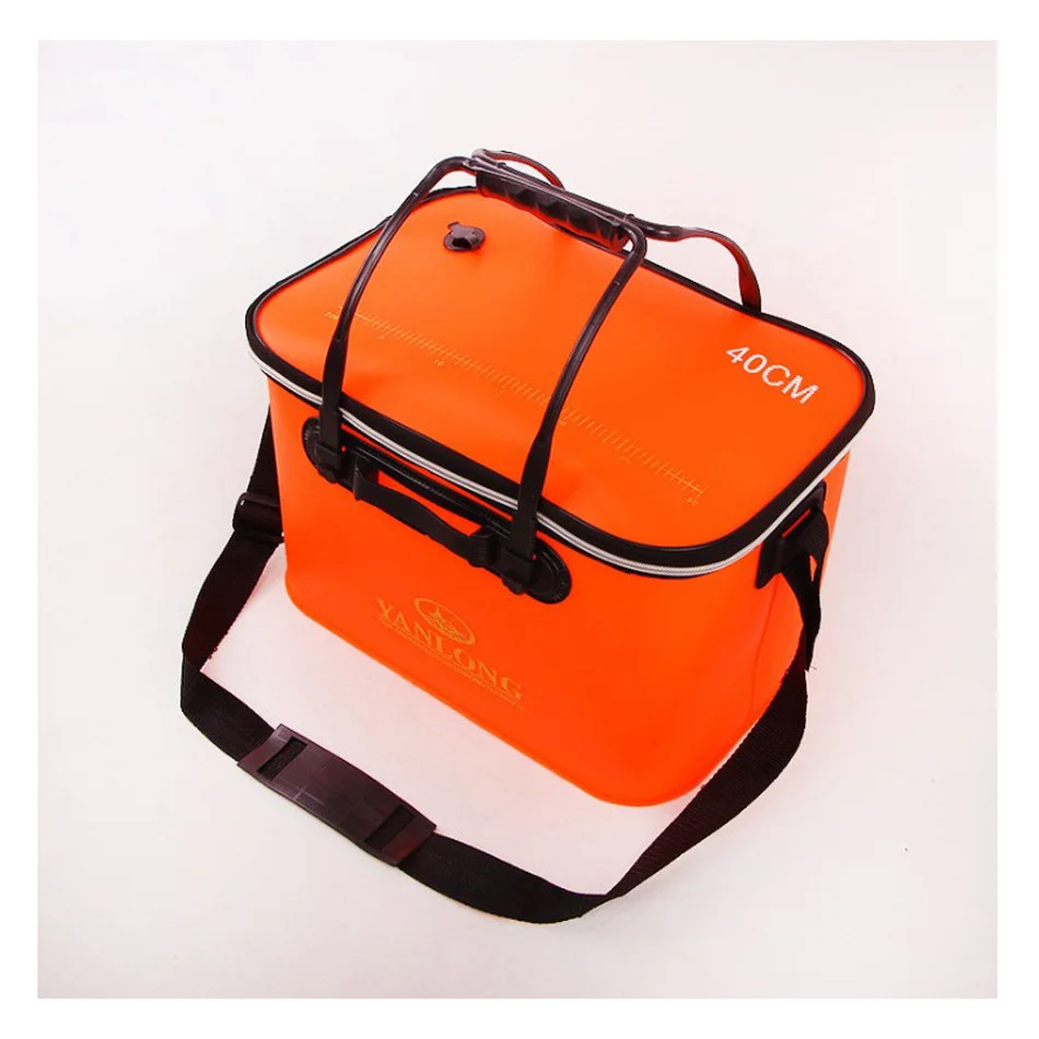 High Quality 2 Color 30/35/40/45/50cm Outdoor EVA Bucket Folding Bucket Portable Camping Hiking Bucket With Handle Fishing Bags