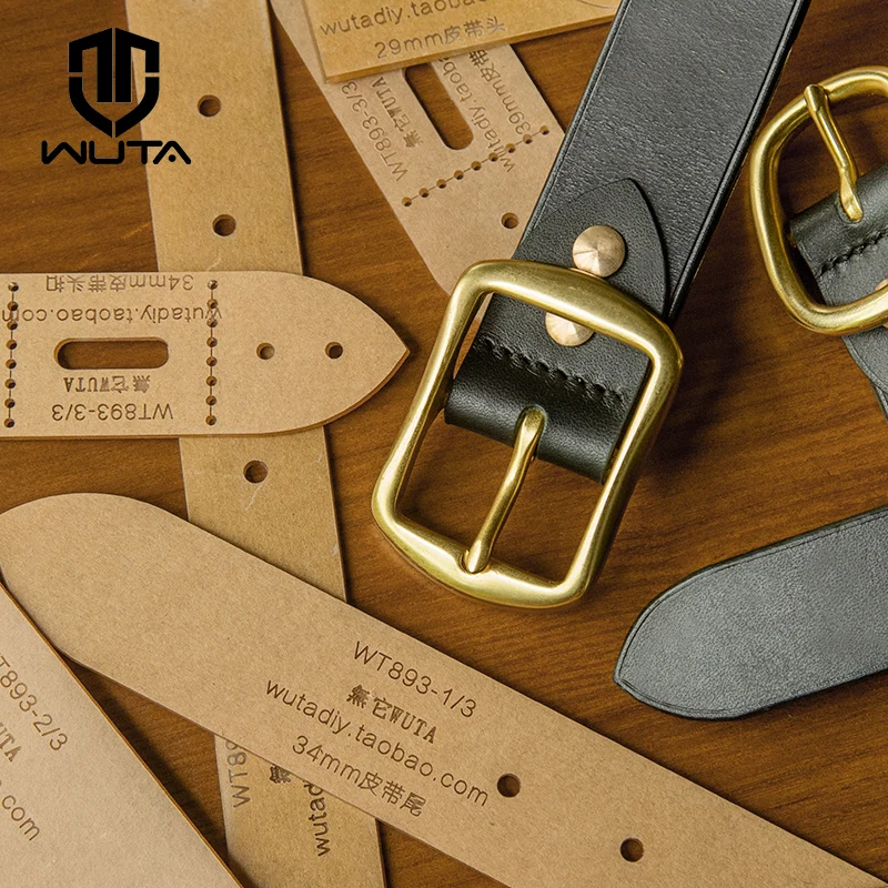 WUTA 893 Leather Belt Pattern Set Kraft Paper Templates Belt Buckle Head End Template Tools DIY Belt 29/34/39mm width Available