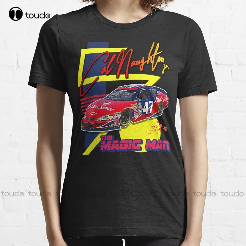 Cal Naughton Jr // The Magic Man Talladega Nights Racing Design Classic T-Shirt Mens Funny Tee Shirts Custom Aldult Teen Unisex