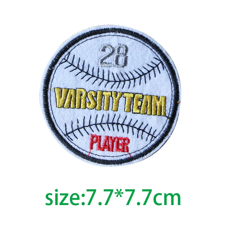 Fashion Football Baseball Round Icon Embroidered Applique Patches for Clothing DIY Iron on Badge on the Backpack