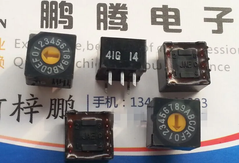 

1PCS Original Japan JAE 42J-41G 0-F/16-bit rotary coding dial code switch 8421 positive code 3: 2 feet