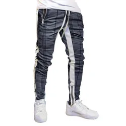 Pantalones de chándal a rayas para hombre, ropa deportiva táctica a la moda, chándales negros de Hip Hop, 2023