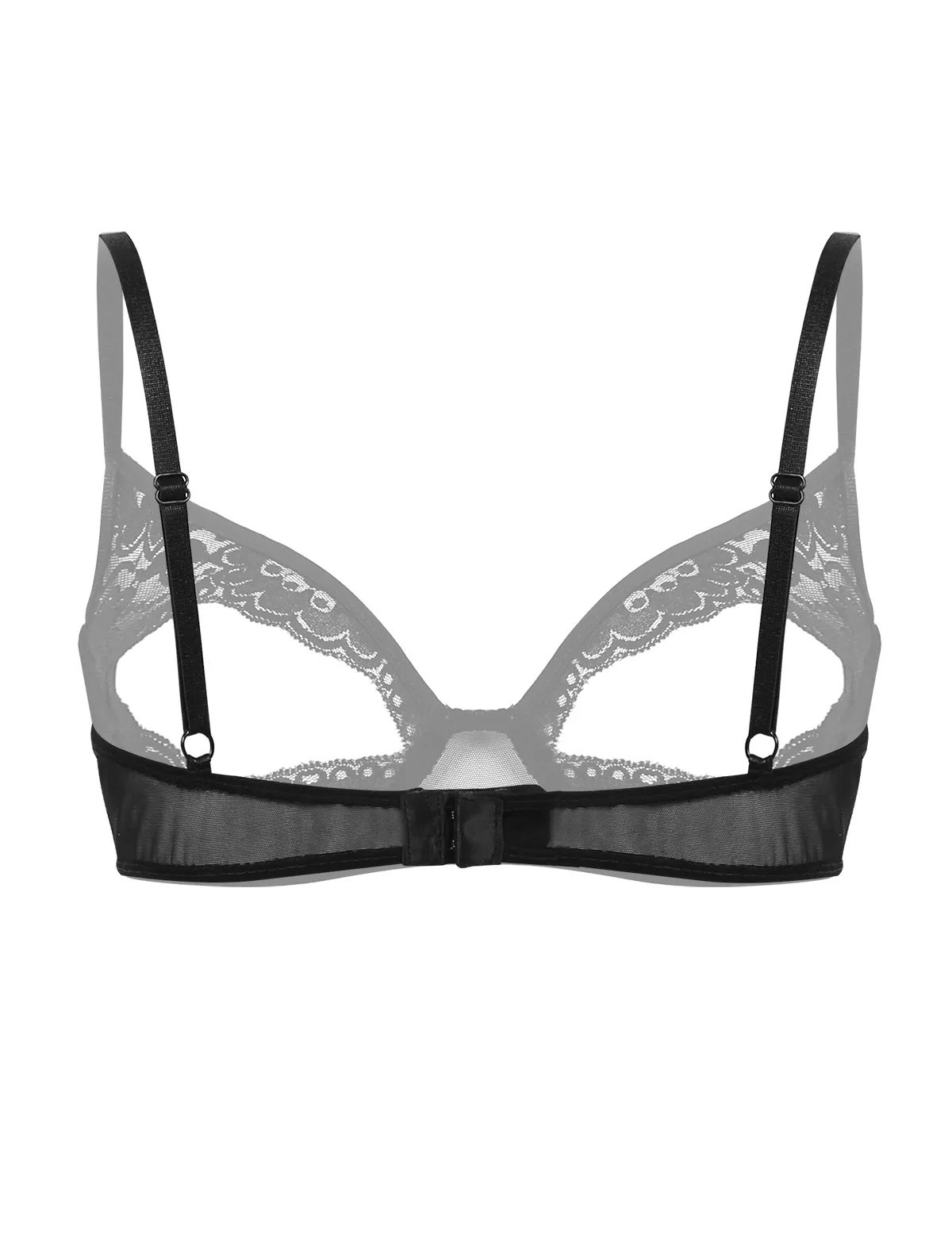 Womens Lingerie Sheer Floral Lace Underwired Open Breast Exposed Hot Bra Open Chest Bra Top Unlined Cupless Brassiere Underwear