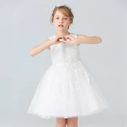 Girl's Princess dress Children's Day Birthday Party Lace Bubble skirt Summer style Dress