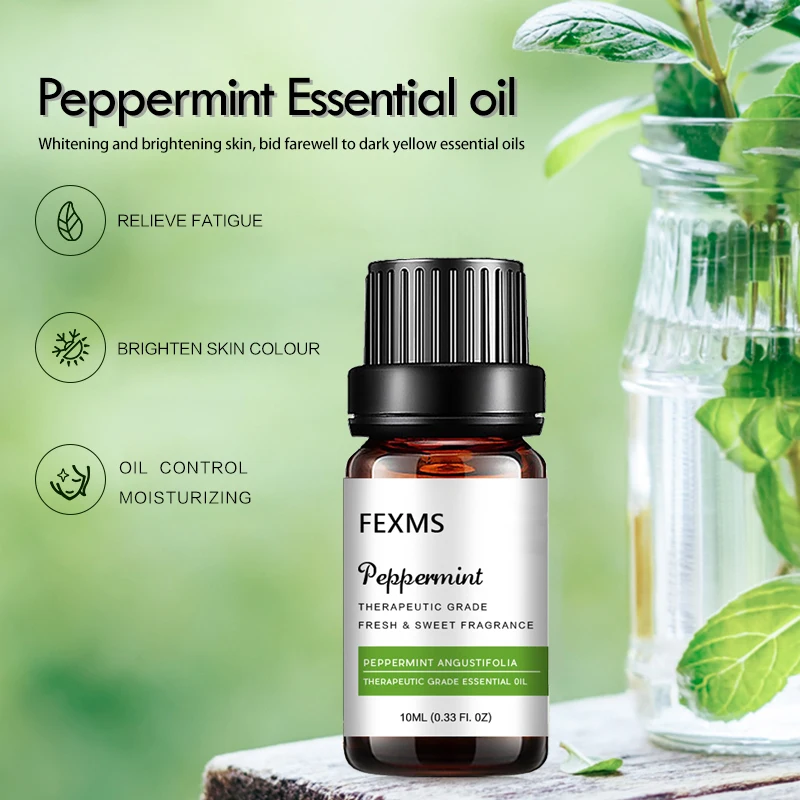 Peppermint Essential Oil 100% Pure  Therapeutic Grade, Steam Distilled , Fresh Minty Scent, Mental Focus, Headaches, Congestion