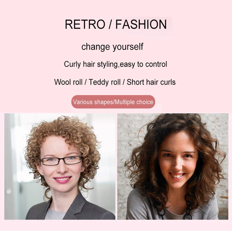 Rizador de pelo de cerámica profesional, rodillo de lana, varita onduladora, herramientas eléctricas de estilismo, salón, 9mm