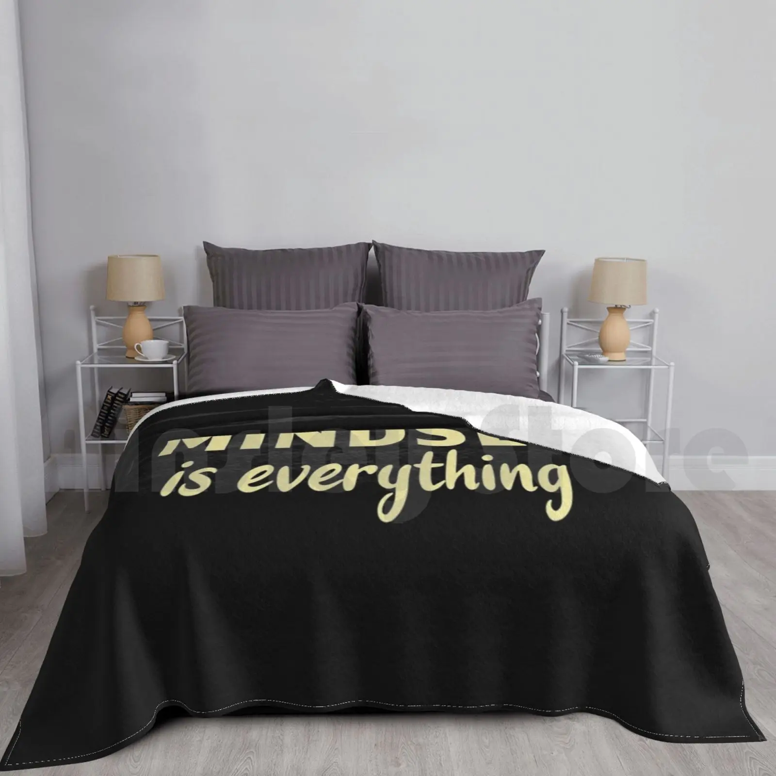 Powerlifting : Mindset Is Everything Blanket For Sofa Bed Travel Powerlifting Powerlifting Because Funny Saying