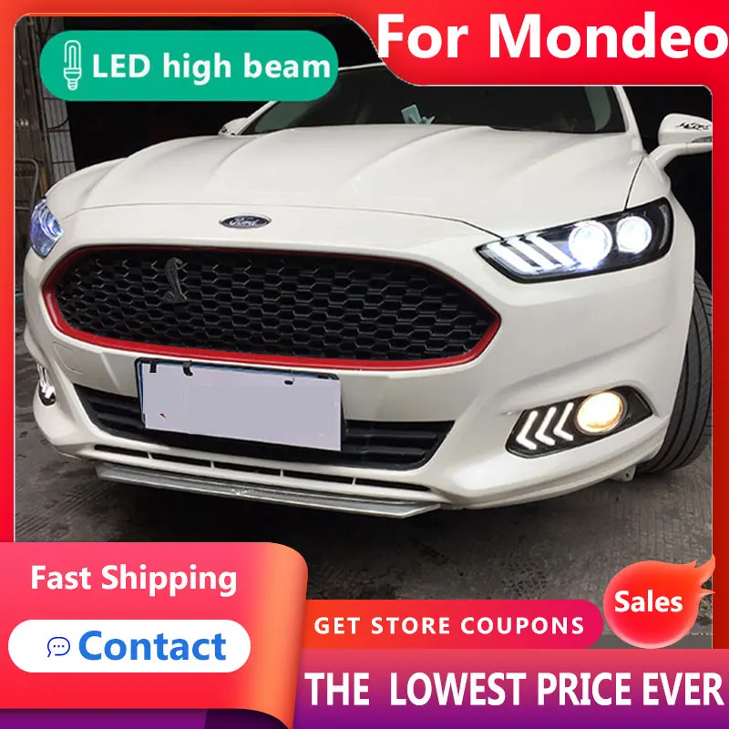 

HANA for Ford Fusion Headlight 2013-2017 Mondeo DRL Mustang Design Hid Dynamic Signal Bi Xenon LED Beam Accessories