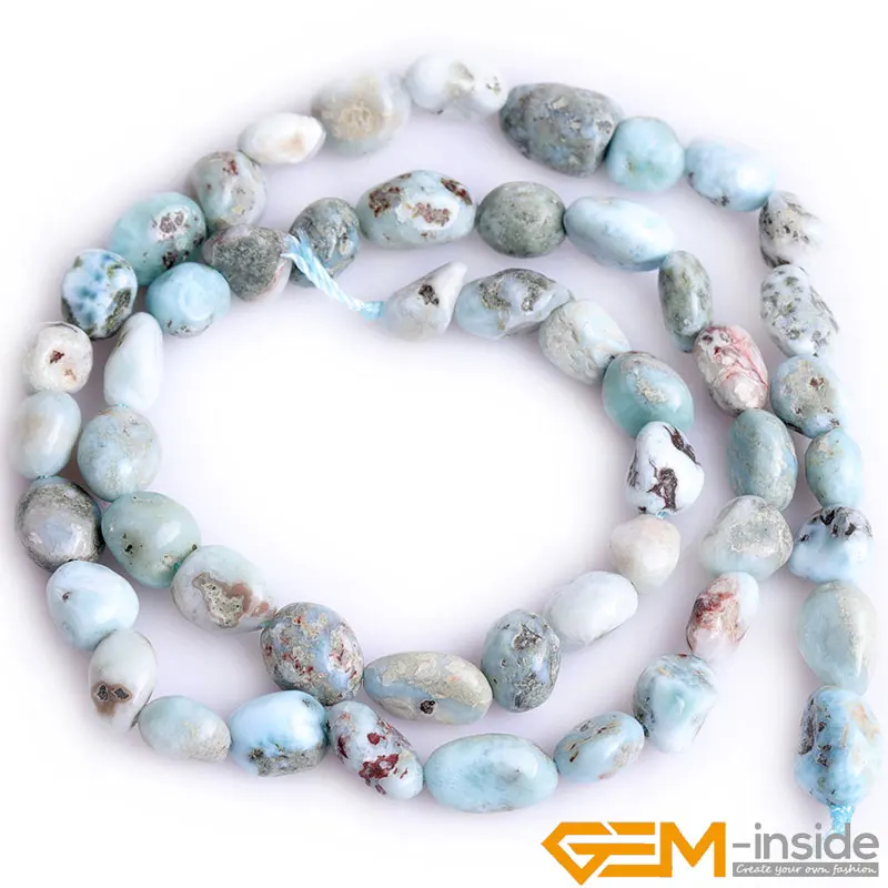 Larimar: Freeform Potato & chip Shape Larimar Beads Natural Stone Beads DIY Loose Beads For Bracelet Making Strand 15\