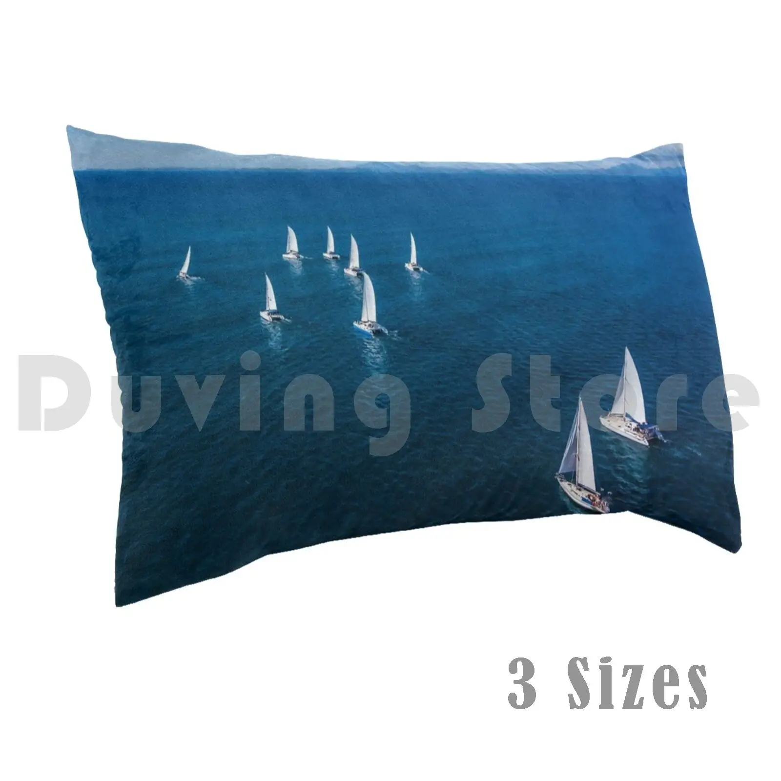 Funda de almohada Regata Adventure Aerial Blue Boat Boating Catamarán Cloud Competition Crew Cruise Extreme Fast