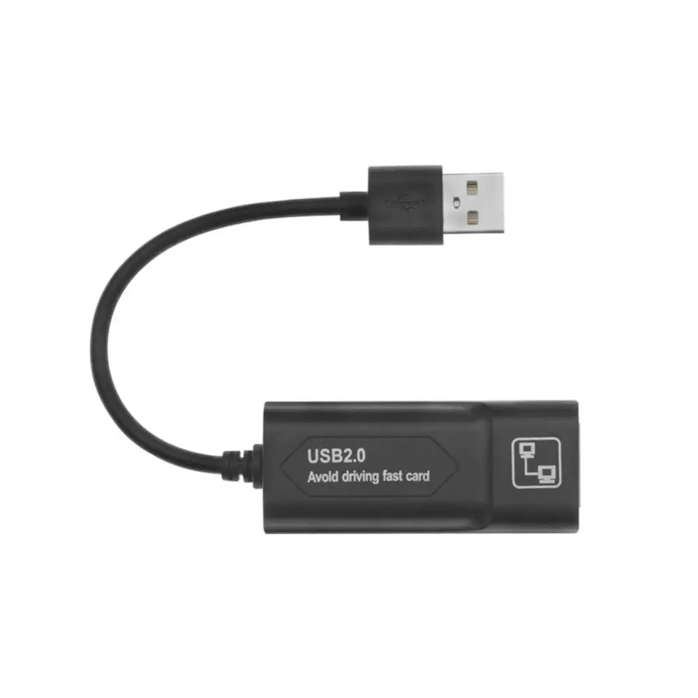 محمول USB 2.0 السلكية المدمج في كابل بطاقة الشبكة محول إيثرنت خالية من محرك الأقراص