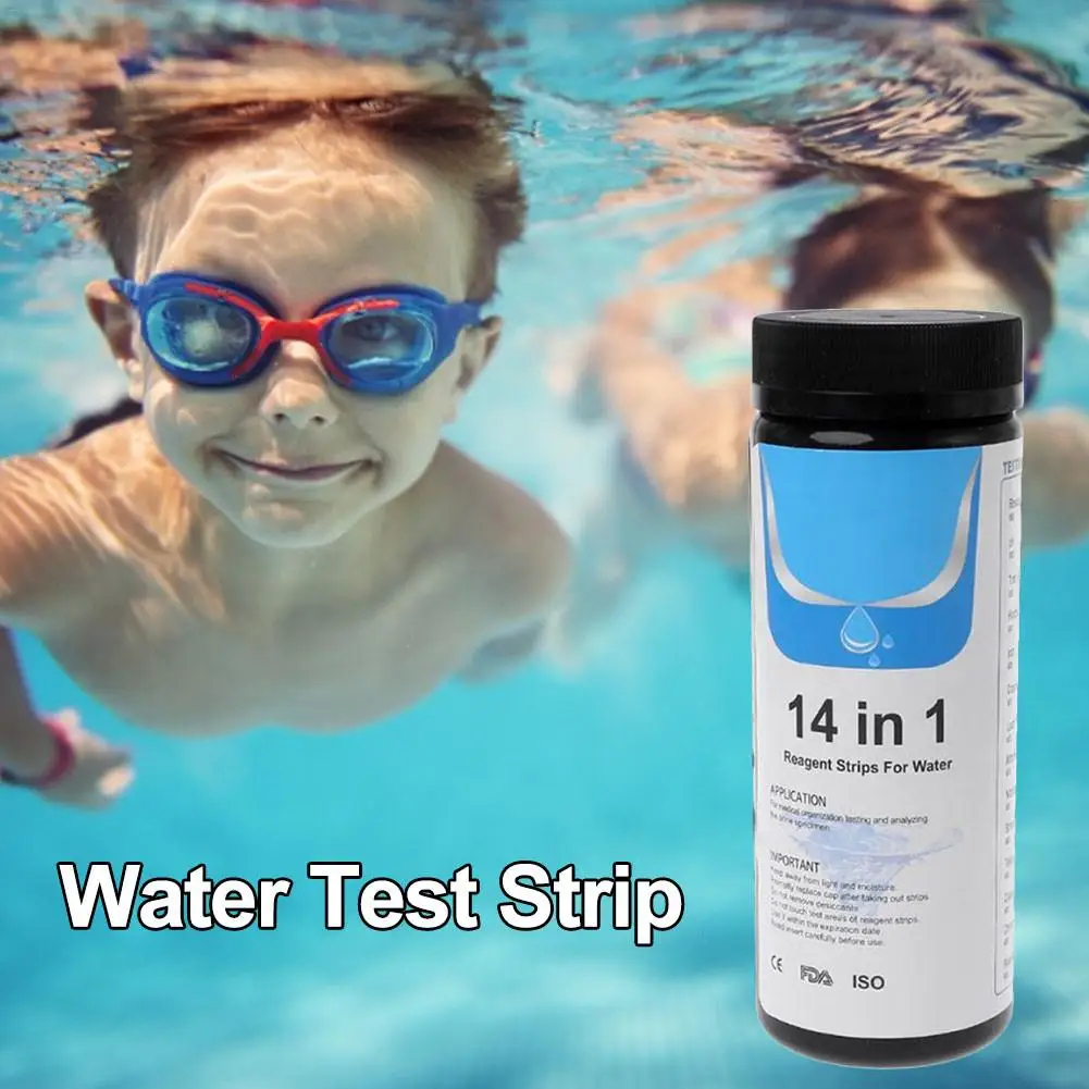 Uaktualnij pasek testowy wody pitnej 14 w 1 Test jakości wody z kranu Prosta i szybka twardość PH Bromine Nitrate 1 opakowanie 50/100 sztuk