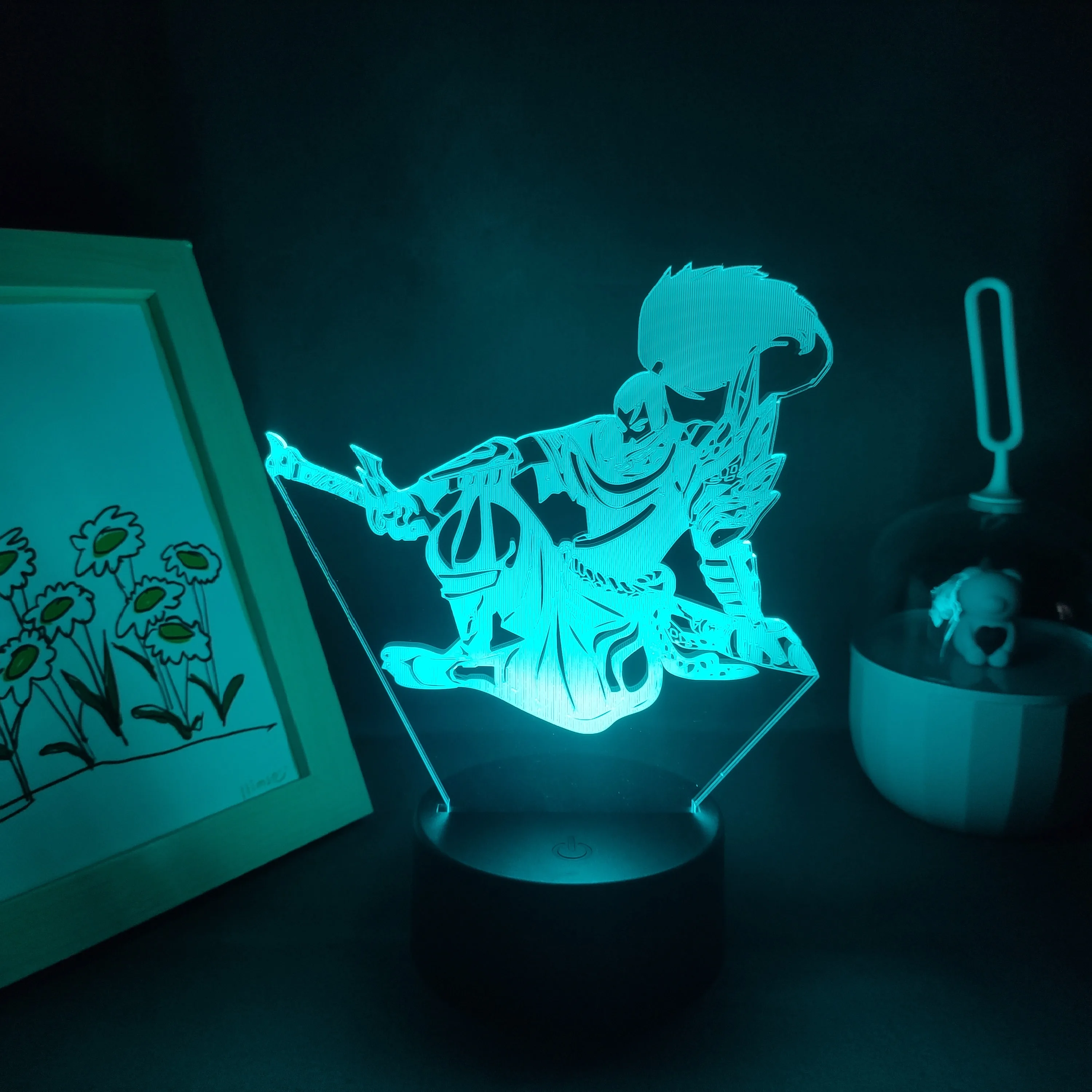 LOL Game Figure The Unforgiven Yasuo Lamp 3D Led RGB Neon Night Lights Gift Bed Room Table Colorful Decoration League of Legends