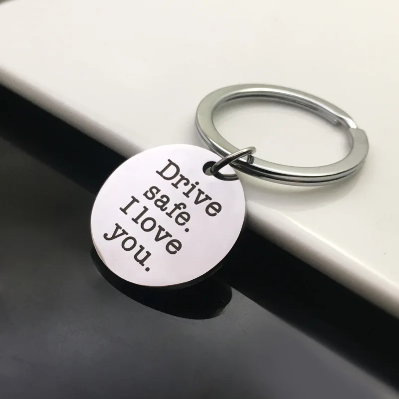 Metal Key Chain Women/Men Drive Safe I Love You Keyring Car Wallet Chains Lovers Letter Keychain Gift For Lovers