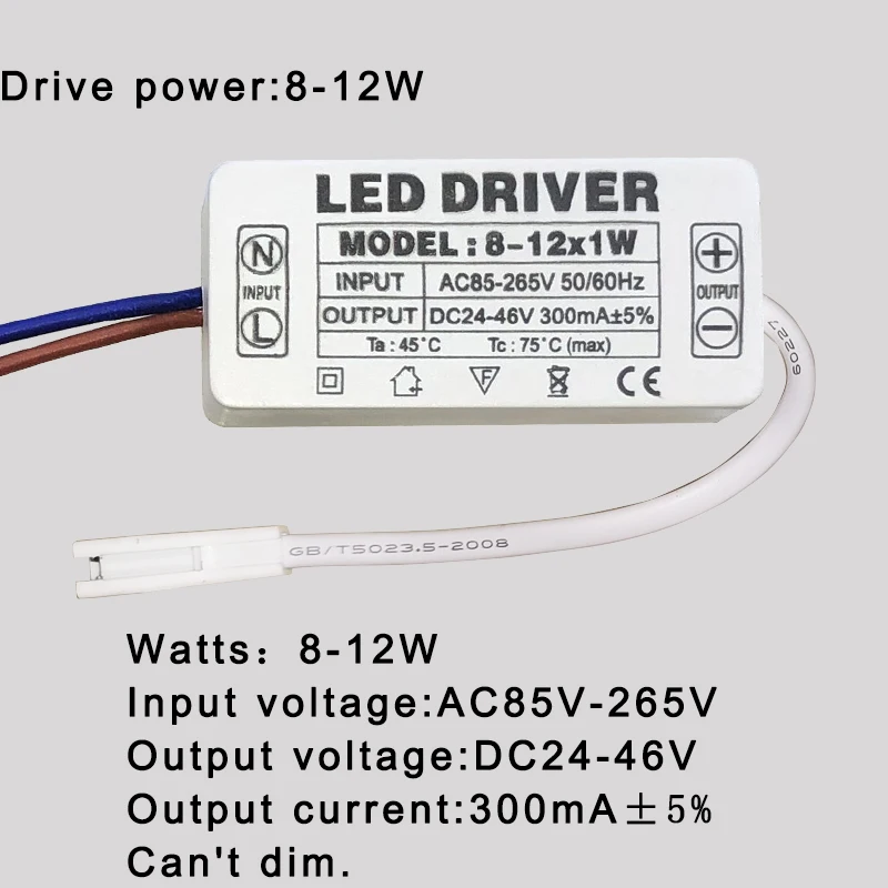 1W 3W 5W 7W 15W 18W 24W 36W AC85-265V Power Supply LED Driver 300mA Adapter Transformer Switch For LED Lights