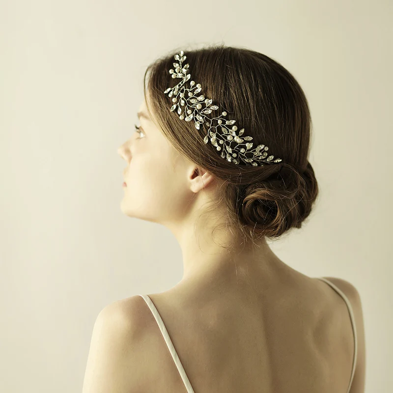 O846 Ziemlich perle kristall frauen stilvolle hairband stirnband luxus mode braut haarband haar zubehör für hochzeit