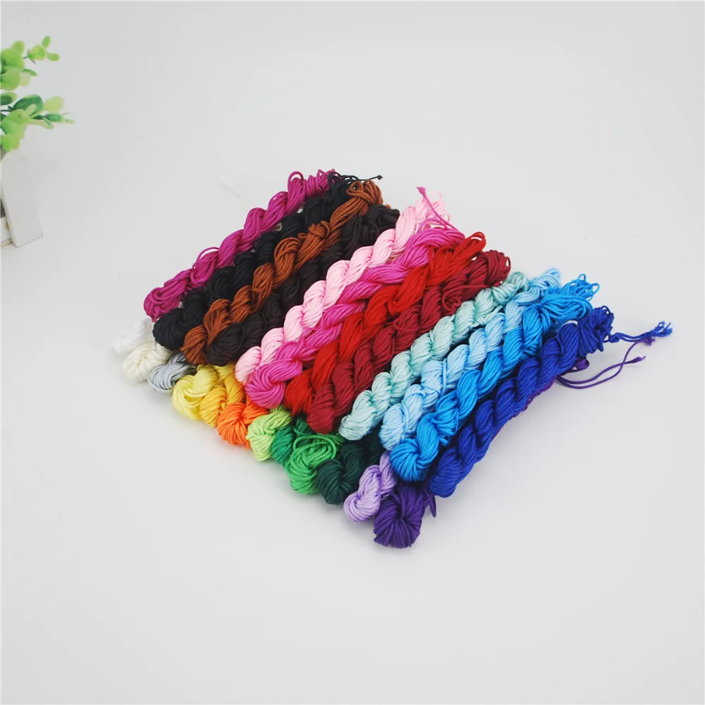 HOT 13meters 1pcs Multi color 1.5mm Macrame Cord Chinese Knot Beading Chinlon Nylon Kumihimo Cord Polyamide Yarn Knit DS205