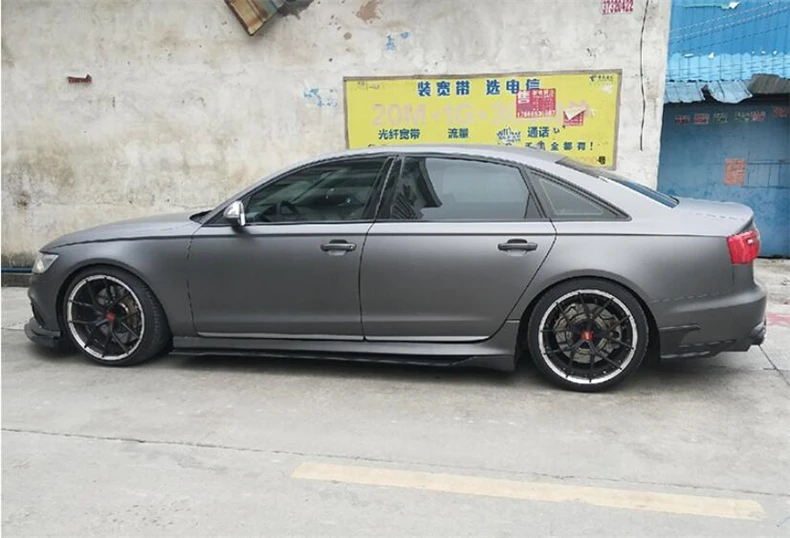 Carbon Fiber Side Skirt For Audi A6 S6 RS6 C7 C7.5 2012-2018 Body Kit Lip Splitter Trim Cover Spoiler Upgrade Refit Accessories