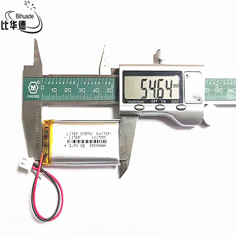 3.7V 1500MAH 102555   JST XH 2,54 mm akumulator litowo-polimerowy LiPo do słuchawek Mp3 PAD DVD kamera bluetooth