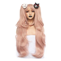 Danganronpa: Trigger Happy Havoc Women Enoshima Junko Cosplay Wig Enoshima Junko Role Play Ponytails With Bears Hair Pins