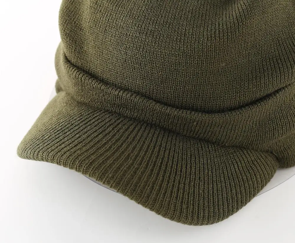 Connectyle Men\'s Fashion Winter Beanie Hat with Brim Warm Double Soft Knit Cuff Beanie Cap Winter Outdoor Accessories