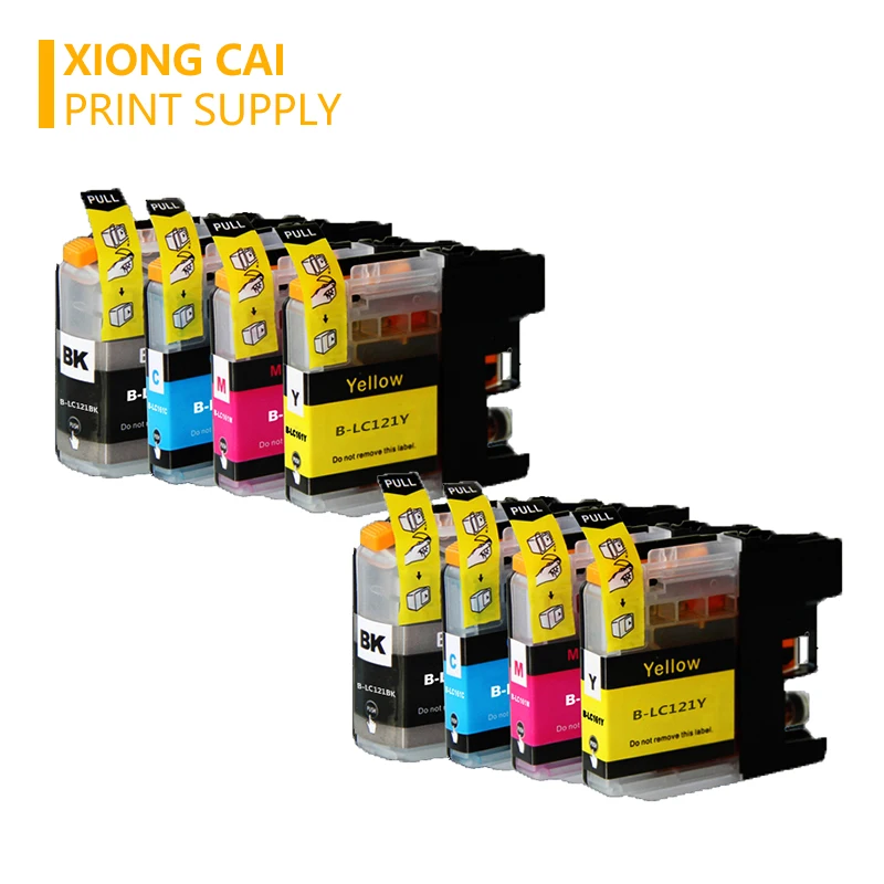 8 Packs Full Compatible Ink cartridge for Brother LC121 for DCP J552DW J752DW J132W J152W J172W MFC J470DW J650DW High quality