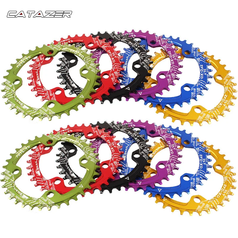 MTB Mountain Bike Round 104BCD 32 34 36 38 40 42T Tooth Plate Narrow Wide Front Sprocket Connecting Rod Chain Ring