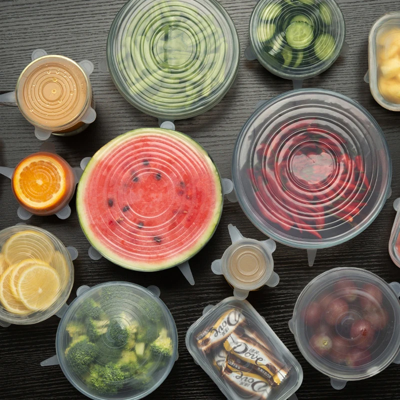 Silicone Stretch Lids,Reusable Durable Food Storage Covers for 7 Different Size to Meet Most Containers, Dishwasher&Freezer Safe