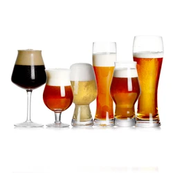 Set of 2pcs High Quality Handmade Lead Free Glass Pilsner Beer Glasses for IPA Stout  Tulip Weizen Teku Beers Bar Drinkwares