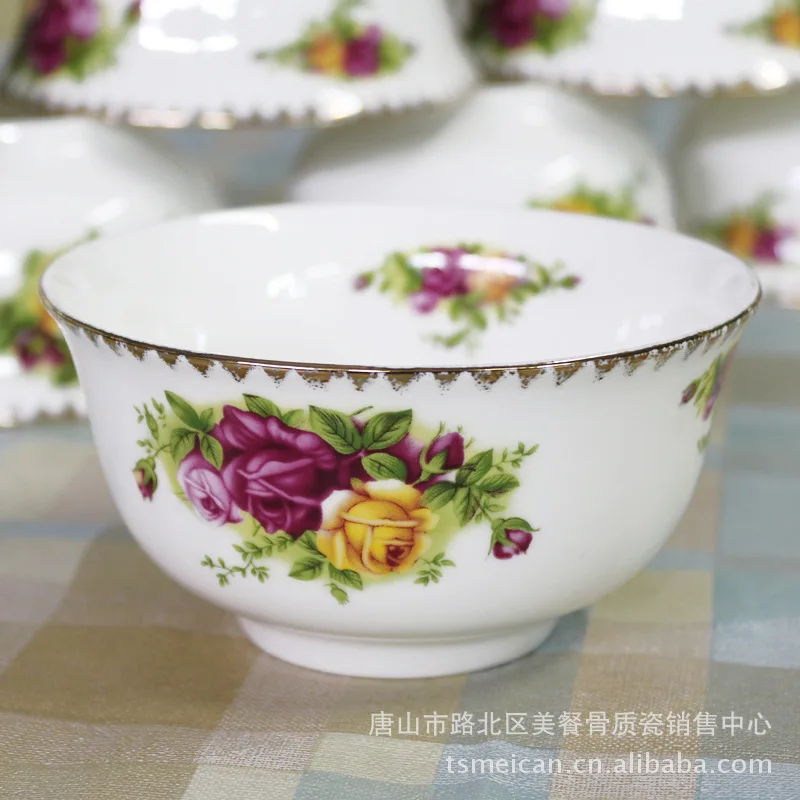 Tangshan 46 pieces of European bone china tableware set / gift porcelain / ceramic dishes