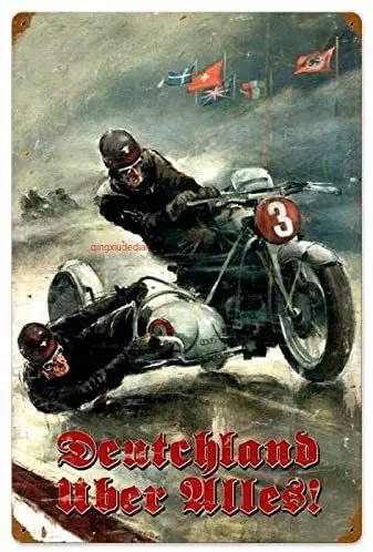 

Maizeco немецкий ретро мотоцикл пивная кафе Гараж Дом мужская пещера 12x16 дюймов металлические жестяные знаки Настенный декор