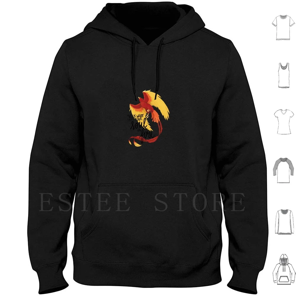 Phoenix Rising With Quote “seek What Sets Your Soul On Fire” Hoodie Long Sleeve Phoenix Bird Mythology Mythological