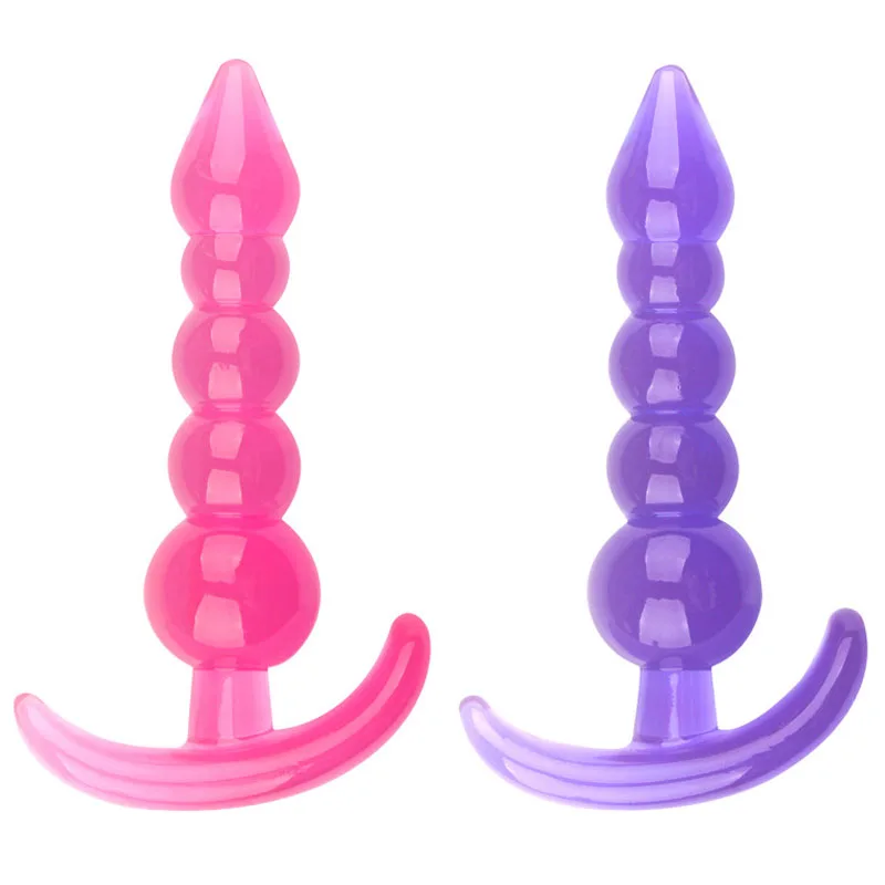 Soft Anal Beads Crystal Butt Plug Dildo Anus Dilator Masturbator Adult Erotic Jelly Anal Plug Sex Toys For Men Women Buttplug