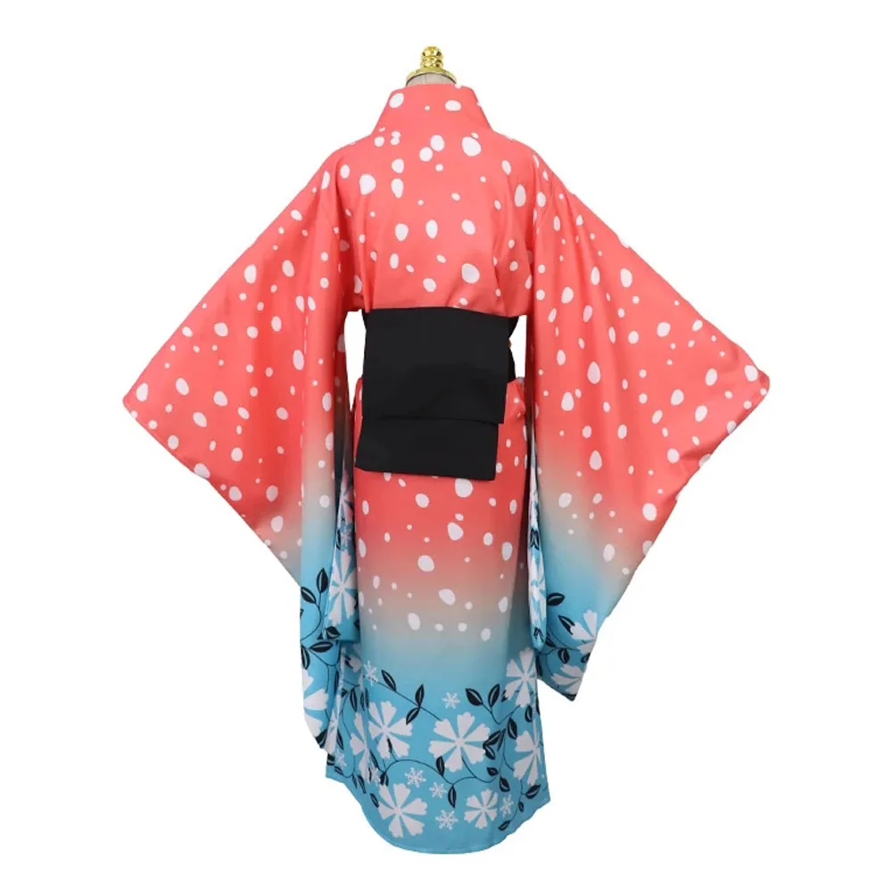 Anime Comic Kimetsu No Yaiba Cosplay Kostuums Koyuki Cosplay Kostuum Japanse Kimono Uniformen Kleding Vrouwen Pakken