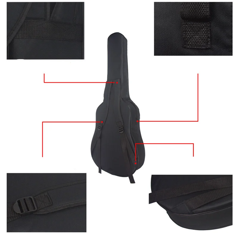 Scione 36 38 40 41 Inch Guitar Bag Carry Case Backpack Oxford Acoustic Folk Guitar Big Bag Cover with Double Shoulder Straps