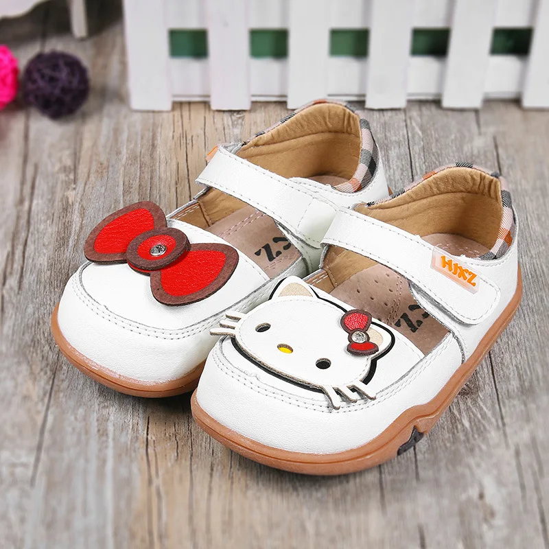 Hello Kitty-zapatos individuales de Velcro para niña, zapatillas antideslizantes de fondo suave con estampado de dibujos animados para bebé,