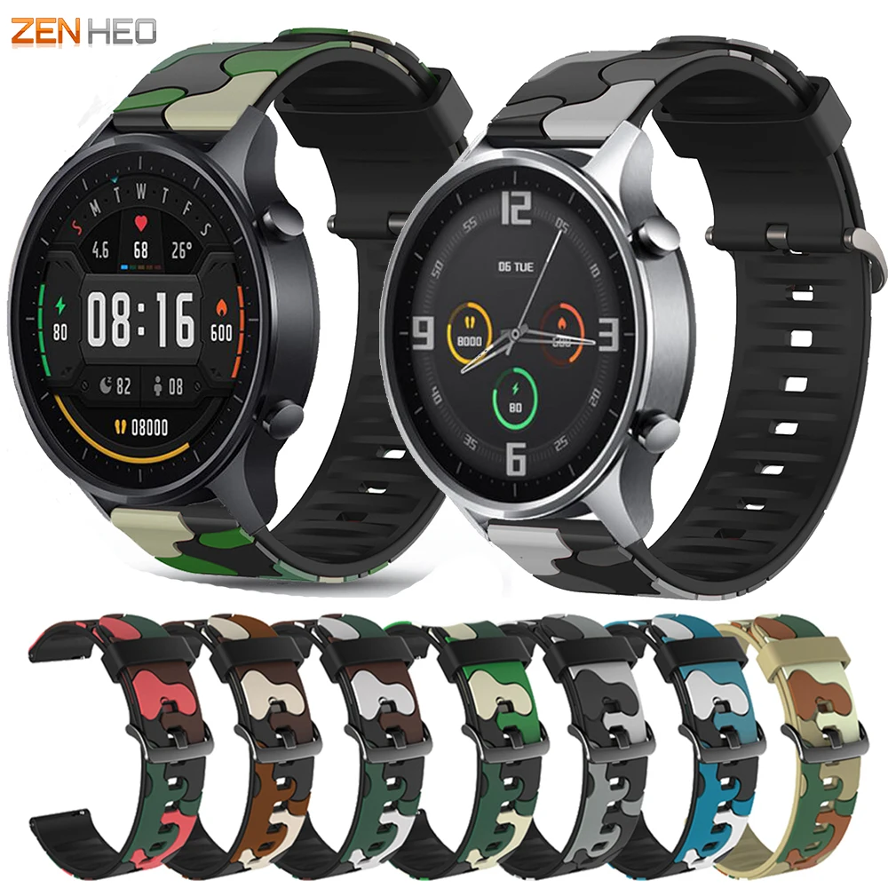 التمويه سيليكون حزام ل شاومي ساعة ، استبدال حزام (Watch) ساعة ل Huami Amazfit GTR 4 3 2 ، لون الرياضة ، 47 مللي متر