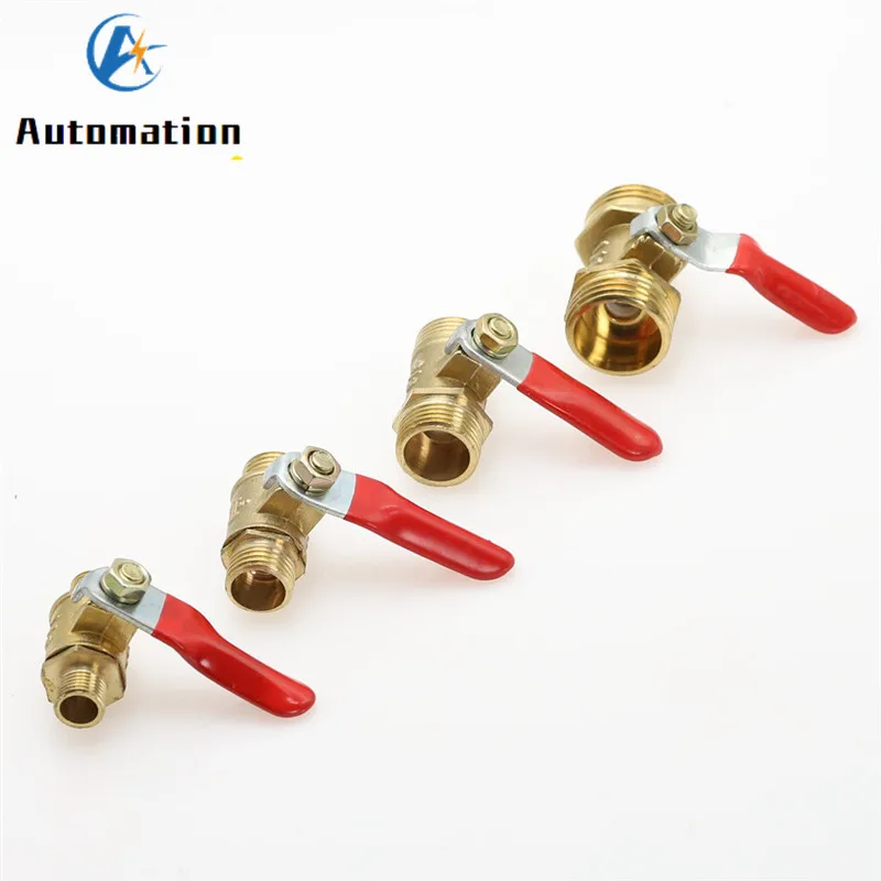Mini válvula pneumática de 1/4 "3/8" 1/2 "bsp, rosca macho, válvula de esfera, conector de bronze, adaptador de acoplador de cobre, água, ar,