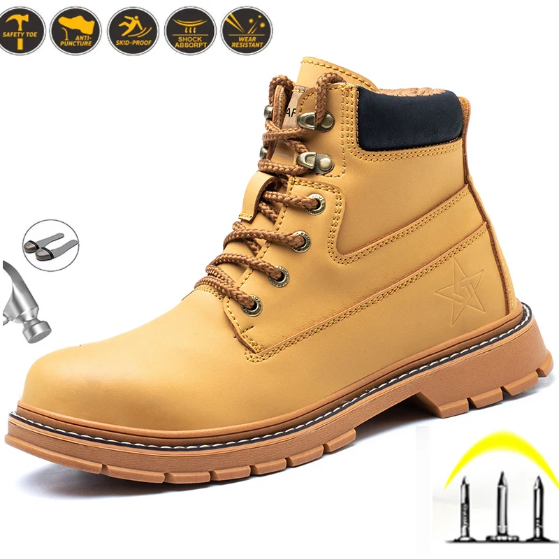 

Men Safety Shoes Men Work Shoes Steel Toe Air Safety Boots Puncture-Proof Work Sneakers Breathable Shoes Zapatos De Seguridad