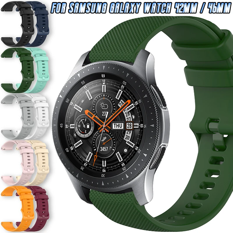 For Samsung Galaxy Watch 42mm / 46mm Silicone Strap Smartwatch Replacement Sport Bracelet Textures Surface Wristband Accessories