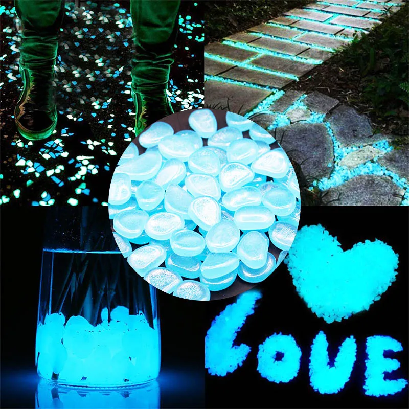 Glow in the Dark Garden Pebbles Glow Stones Rocks for Walkways Garden Path Patio Lawn Garden Yard Decor Luminous Stones 25/50pcs