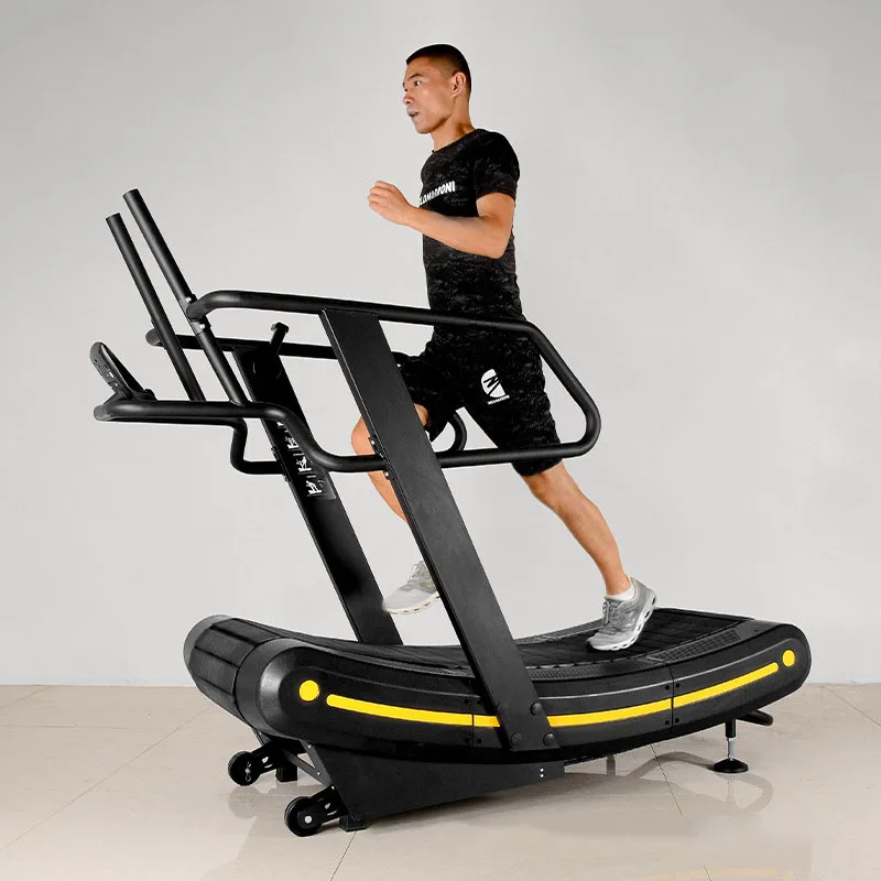 

Curved treadmill without power or plug in, nylon ultra wide running with calories, multi sport mode, mechanical treadmill