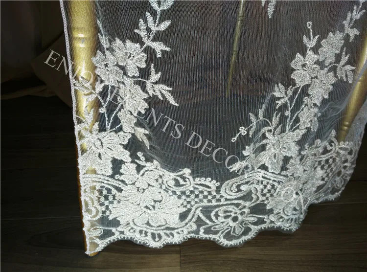 10pcs YHC#151 elegant embroidery tulle/organza chair back cover for chiavari chair wedding events decor