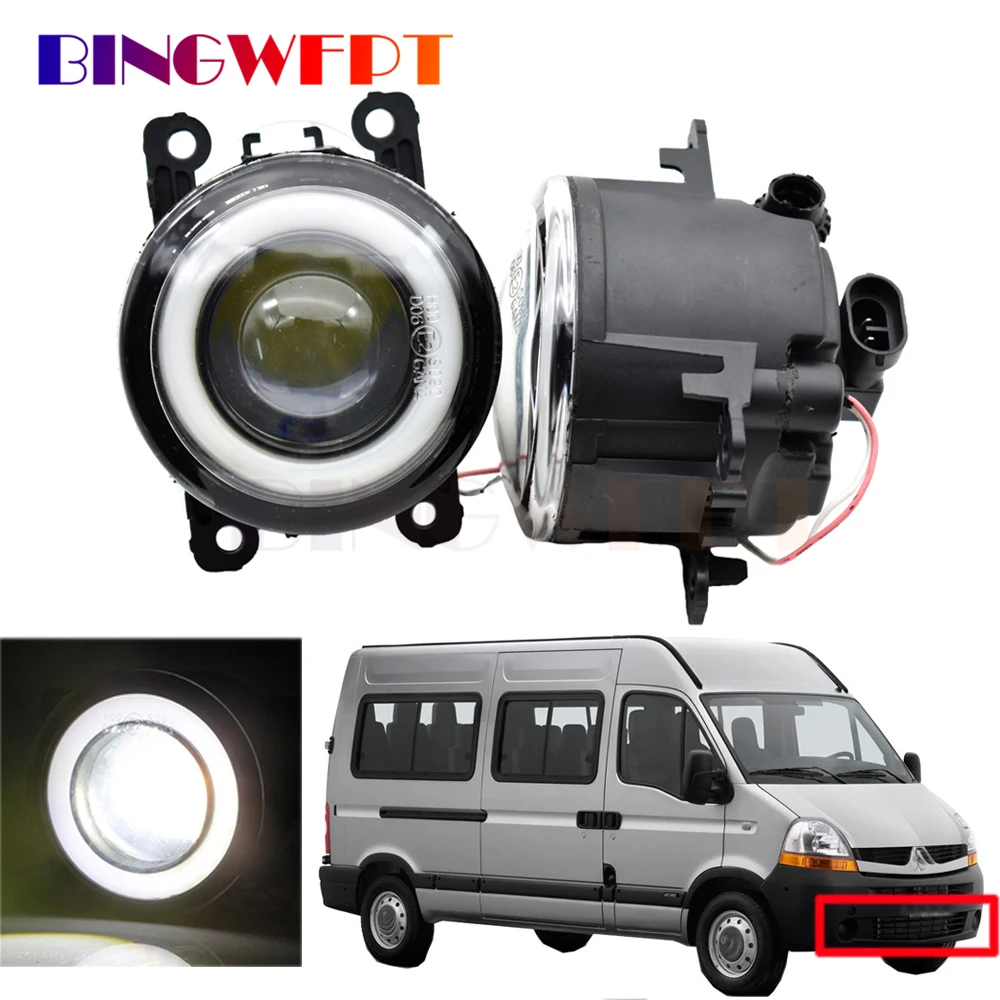 2 Pieces Car H11 Fog Lamp LED Halo Ring Angel Eye Daytime Running Light Styling For Renault Master II 1998-2010