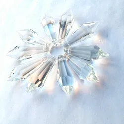 Top Quality 37mm Clear Color U-icicle Drops Crystal Chandelier Lighting Prism (Free Rings) Wedding Accessories Cake Topper Deco