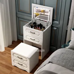 Modern Mini Dressing Table With Drawer Flip Mirror Multi-functional Home Bedroom Makeup Dresser Table Home Family Furniture