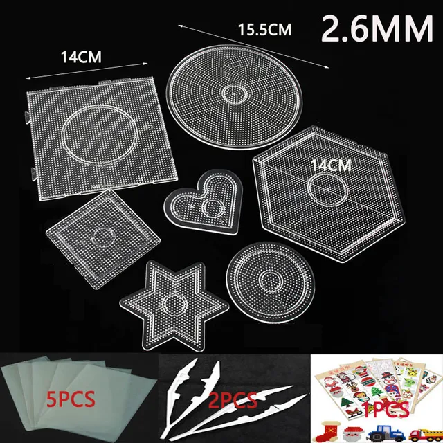 2.6/5mm Mini Hama koraliki szablon zabawka DIY perler narzędzie koraliki edukacyjne Tangram układanka żelazne koraliki narzędzie darmowa wysyłka