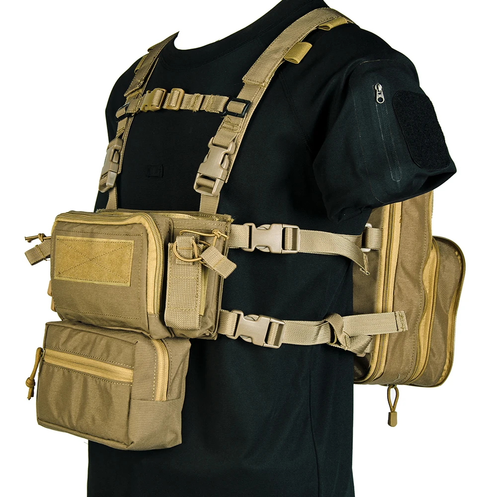 Flatpack D3 Plus Backpack Hydration CB Chest Rig Vest Armor Rifle AK M4 Pistol Magazine Pouch Outdoor Hiking Hunting Army Bag