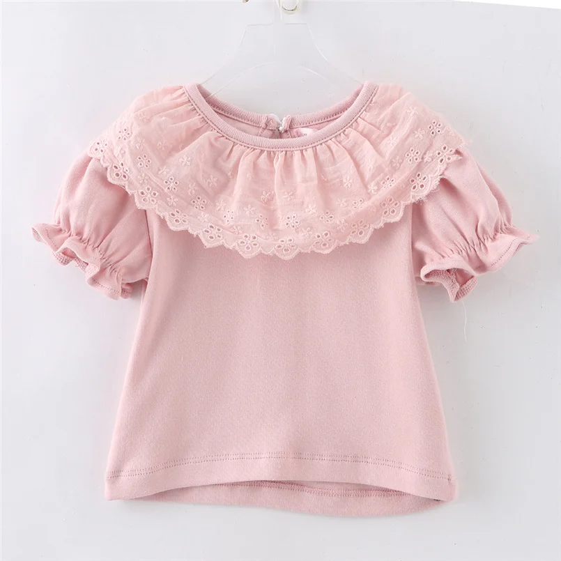 Camisa de encaje con volantes para niña – Algodón suave verano